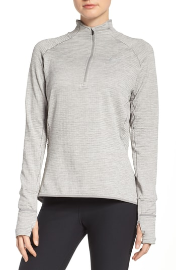 Women's Nike 'Element' Sphere Half Zip Running Shirt, Size X Small Grey