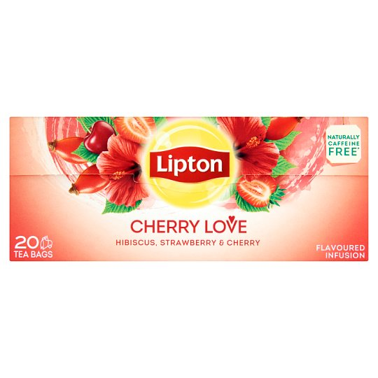 Lipton Cherry Love cseresznye és eper ízű gyümölcstea 20 filter