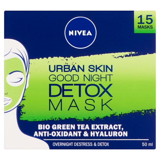 NIVEA Urban Skin Good Night Detox méregtelenítő éjszakai arcmaszk 15 db 50 ml