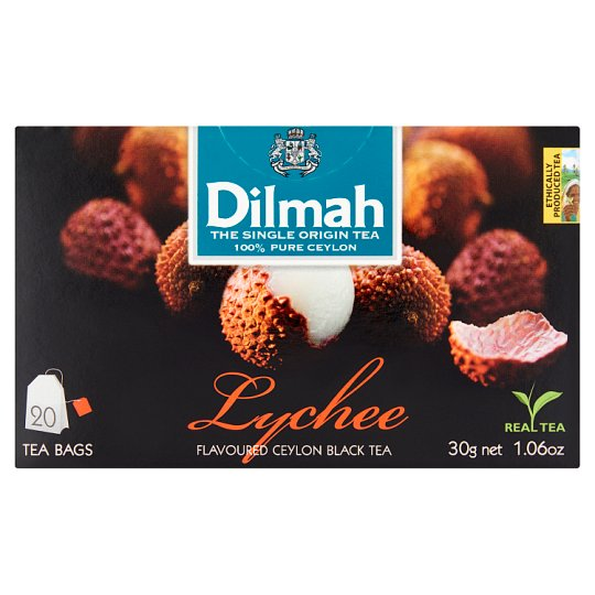 Dilmah filteres Ceylon fekete tea lychee ízesítéssel 20 filter 30 g