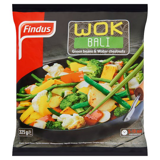 Findus Wok Bali gyorsfagyasztott enyhén fűszerezett wok zöldségkeverék 325 g