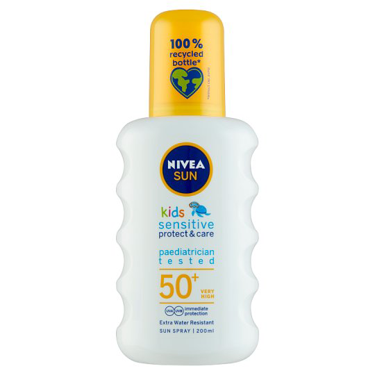 NIVEA SUN Kids Sensitive Protect & Care gyermek napozó spray FF50+ 200 ml