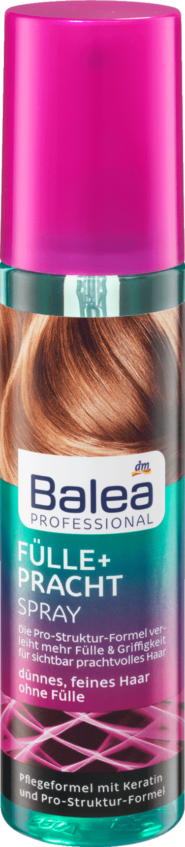 Balea Hajdúsító spray Professional „Fülle +Pracht”, vékonyszálú, tartás nélküli hajra, 150 ml