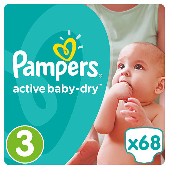 Pampers Active Baby Dry Pelenka 3 as Méret (Midi), 68 Darabos Kiszerelés