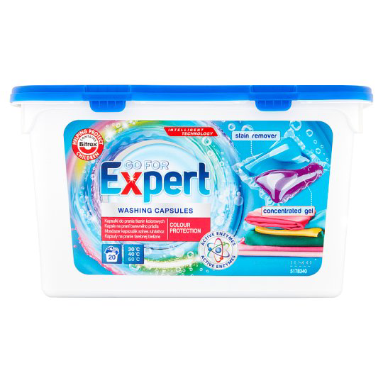  Go for Expert mosószer kapszulák színes ruhákhoz 20 mosás 490 ml