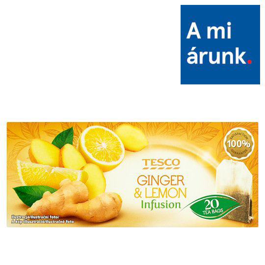 Tesco Ginger & Lemon Infusion gyümölcstea gyömbérrel, citrom és narancshéjjal 20 filter 40 g