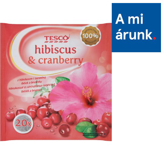 Tesco filteres gyümölcstea hibiszkusszal és vörösáfonya ízesítéssel 20 filter 40 g