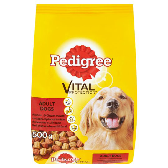 Pedigree száraz állateledel közepes méretű kutyák számára marha baromfi 500 g