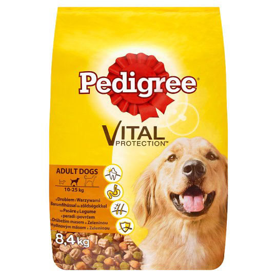 Pedigree száraz állateledel közepes méretű kutyák számára baromfi zöldség 8,4 kg