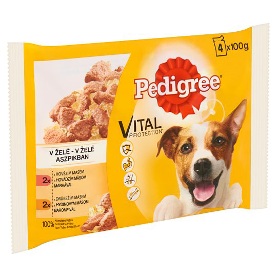 Pedigree Pedigree nedves állateledel kutyák számára marha baromfi aszpikban alutasak 4 x 100 g