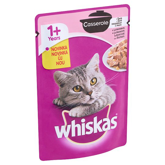 Whiskas Whiskas Casserole nedves állateledel macskák számára lazaccal aszpikban alutasak 85 g