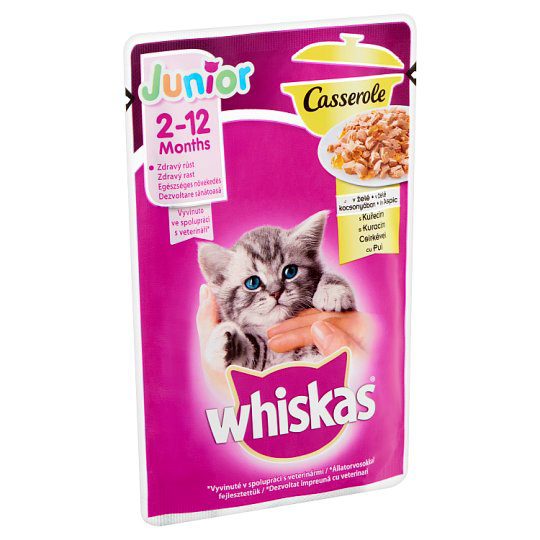 Whiskas Whiskas Junior Casserole nedves állateledel macskák számára csirkével alutasak 85 g