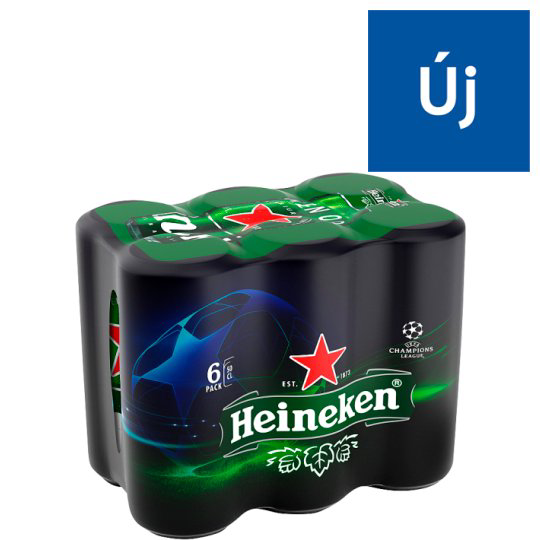  Heineken minőségi világos sör 5% 6 x 0,5 l doboz