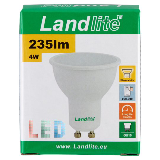 Landlite GU10 235 lm 4 W 3000K LED izzó