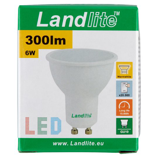 Landlite GU10 300 lm 6 W 3000K LED izzó
