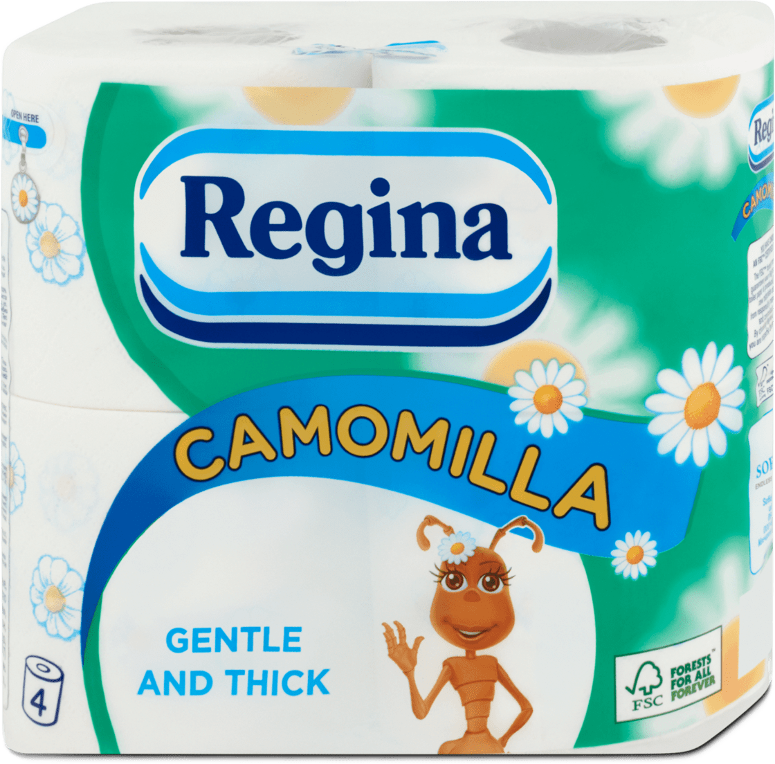 Toalettpapír Regina 4 tekercs 3 rétegű Kamilla, 4 db