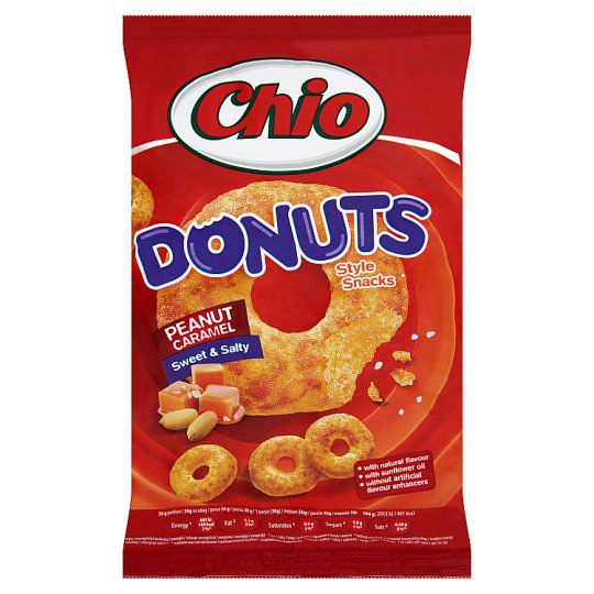 Chio Donuts földimogyorós és karamellás ízű kukoricasnack 80 g