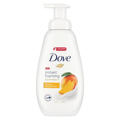 Dove Beauty Dove Instant Foaming Glowing Mango Butter Body Wash Soap  13.5 fl oz