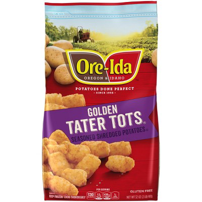  Ore Ida Tater Tots Seasoned Frozen Shredded Potatoes  32oz
