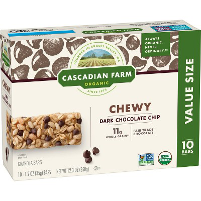 Cascadian Farm Cascadian Farms Organic Dark Chocolate Chip Chewy Granola Bars 10ct