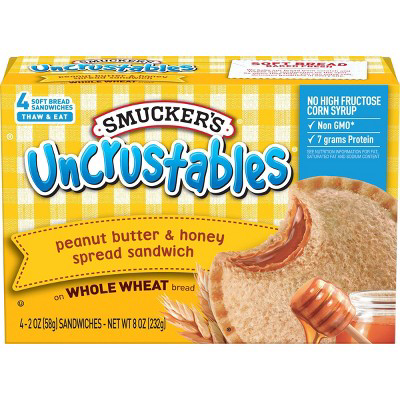 Smucker's Smucker's Uncrustables Soft Bread Sandwiches, Peanut Butter & Honey Spread