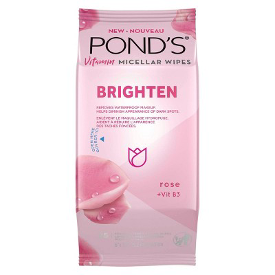 POND'S Pond's Vitamin Micellar Brighten Facial Wipes Vit B3 Rose 25ct