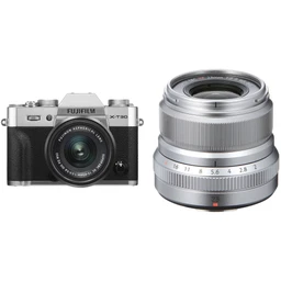 FUJIFILM X-T30 FUJIFILM X-T30 Mirrorless Digital Camera with 15-45mm and 23mm f/2 Lenses (Silver/Silver)