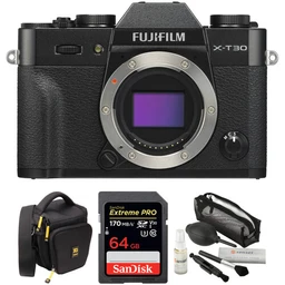 FUJIFILM FUJIFILM X-T30 Mirrorless Digital Camera Body with Accessories Kit (Black)