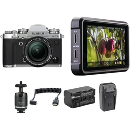 FUJIFILM X-T3 FUJIFILM X-T3 Mirrorless Digital Camera with 18-55mm Lens and Ninja V Kit (Silver)