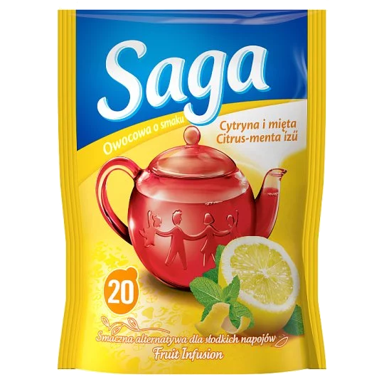 Saga citrus menta ízű gyümölcstea 20 filter