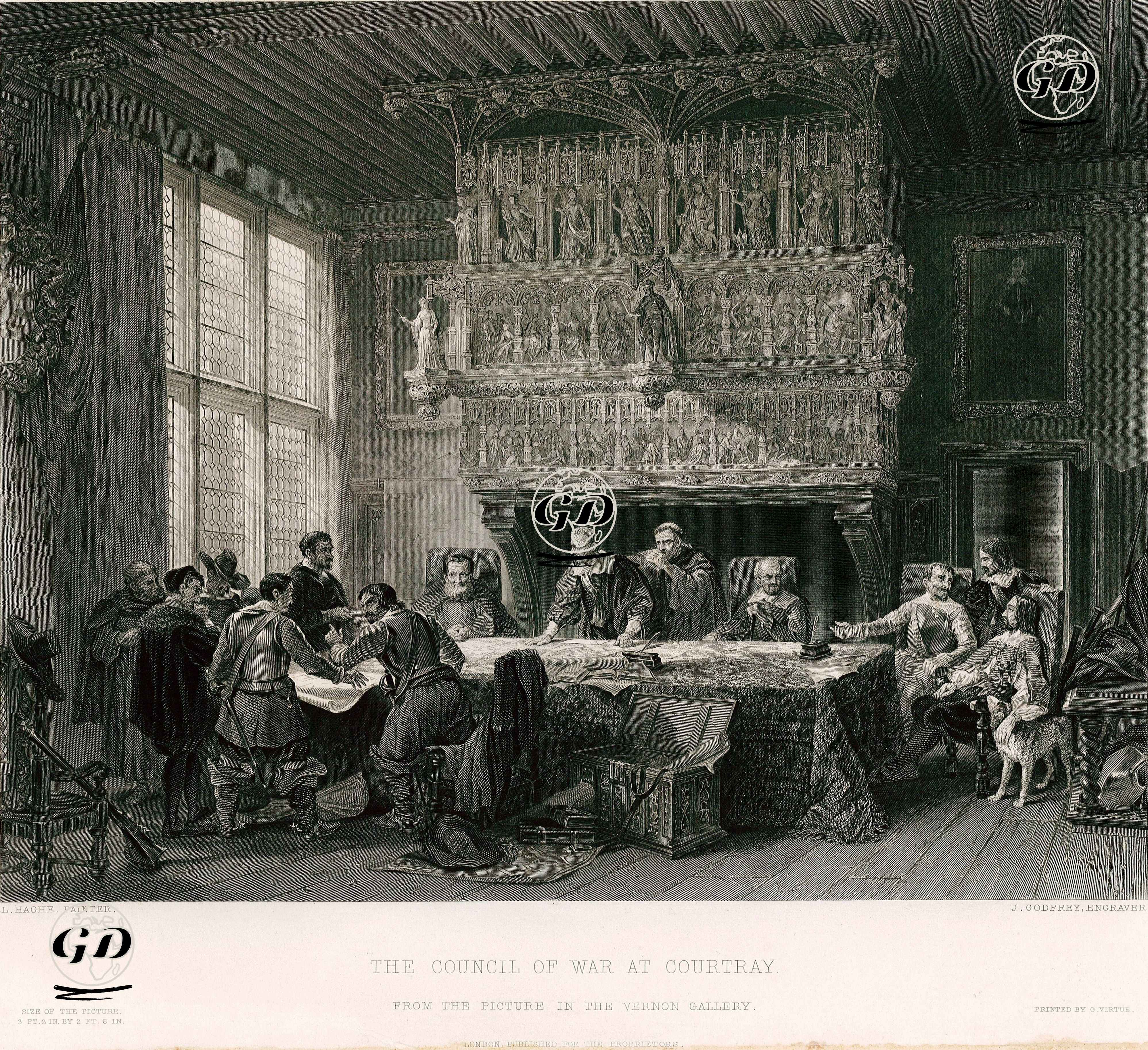 Courtray'da Savaş Konseyi - Louis Haghe (1806-1885) - 1854