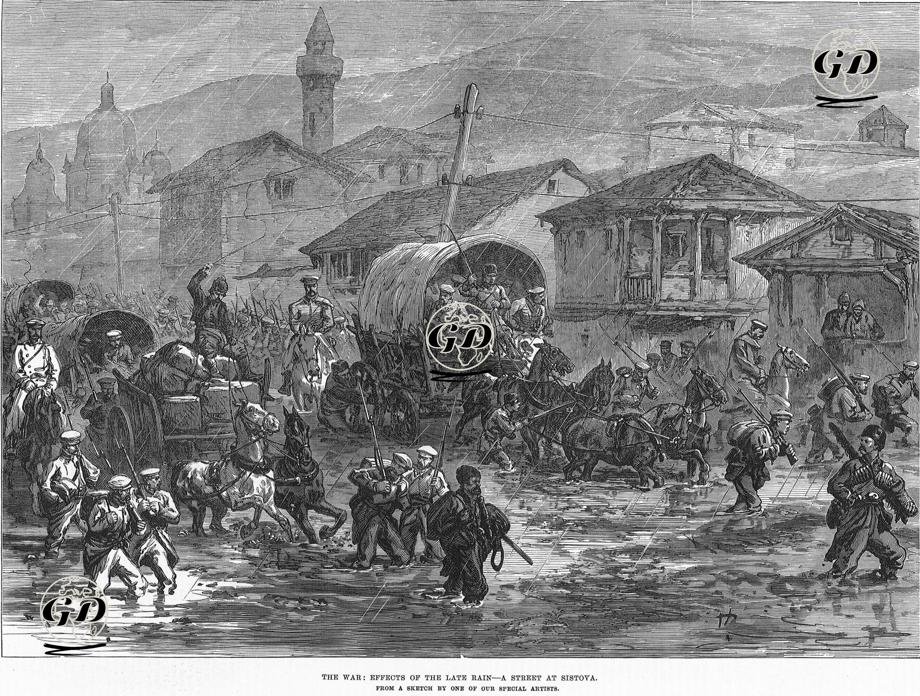 The War, Effects Of The Late Rain, A Street At Sistova -  - 1877