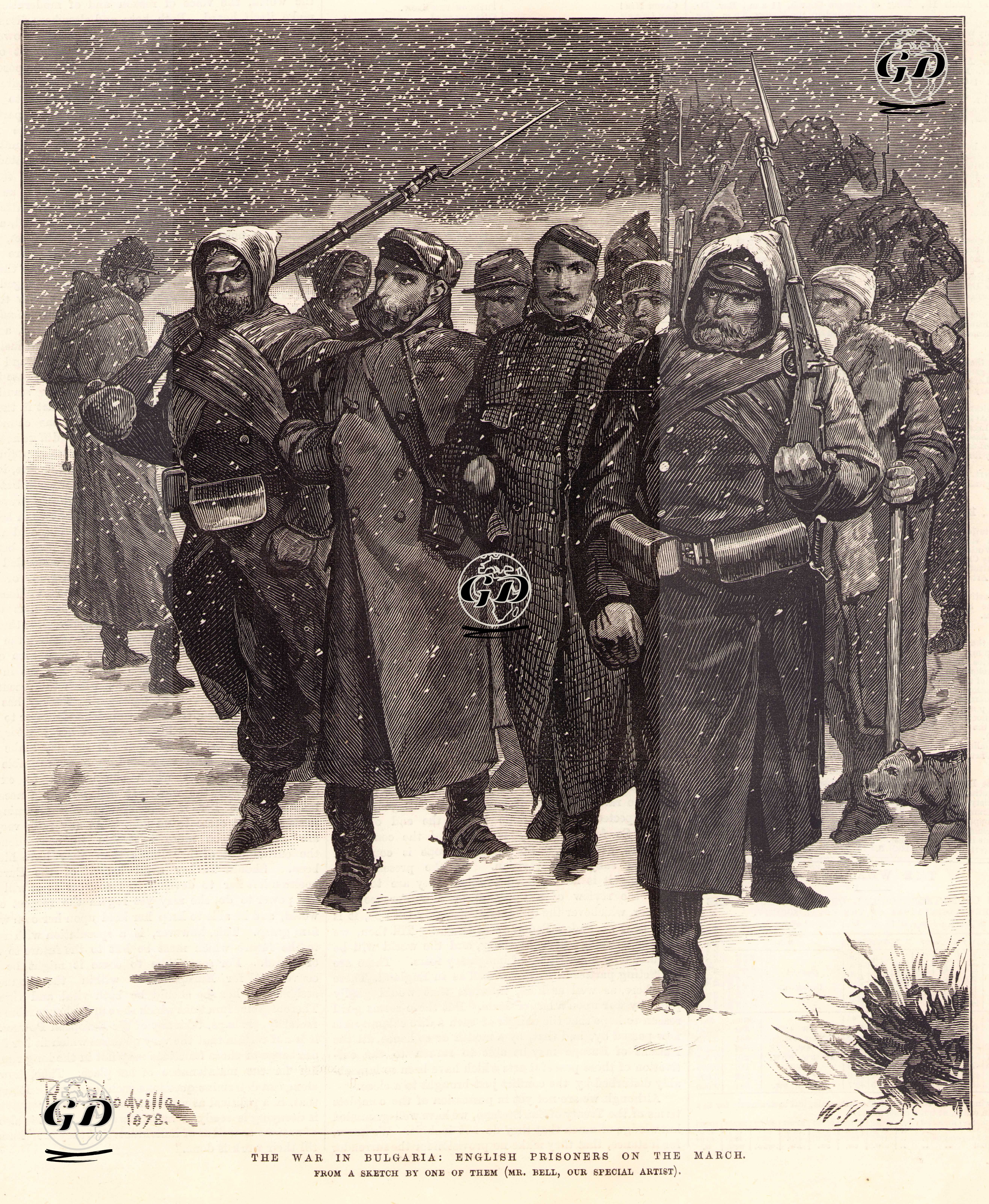 93 Harbi Sırasında Bulgaristan'da İngiliz Esirlerin Götürülmesi - Richard Caton Woodville (1856-1927) - 1878