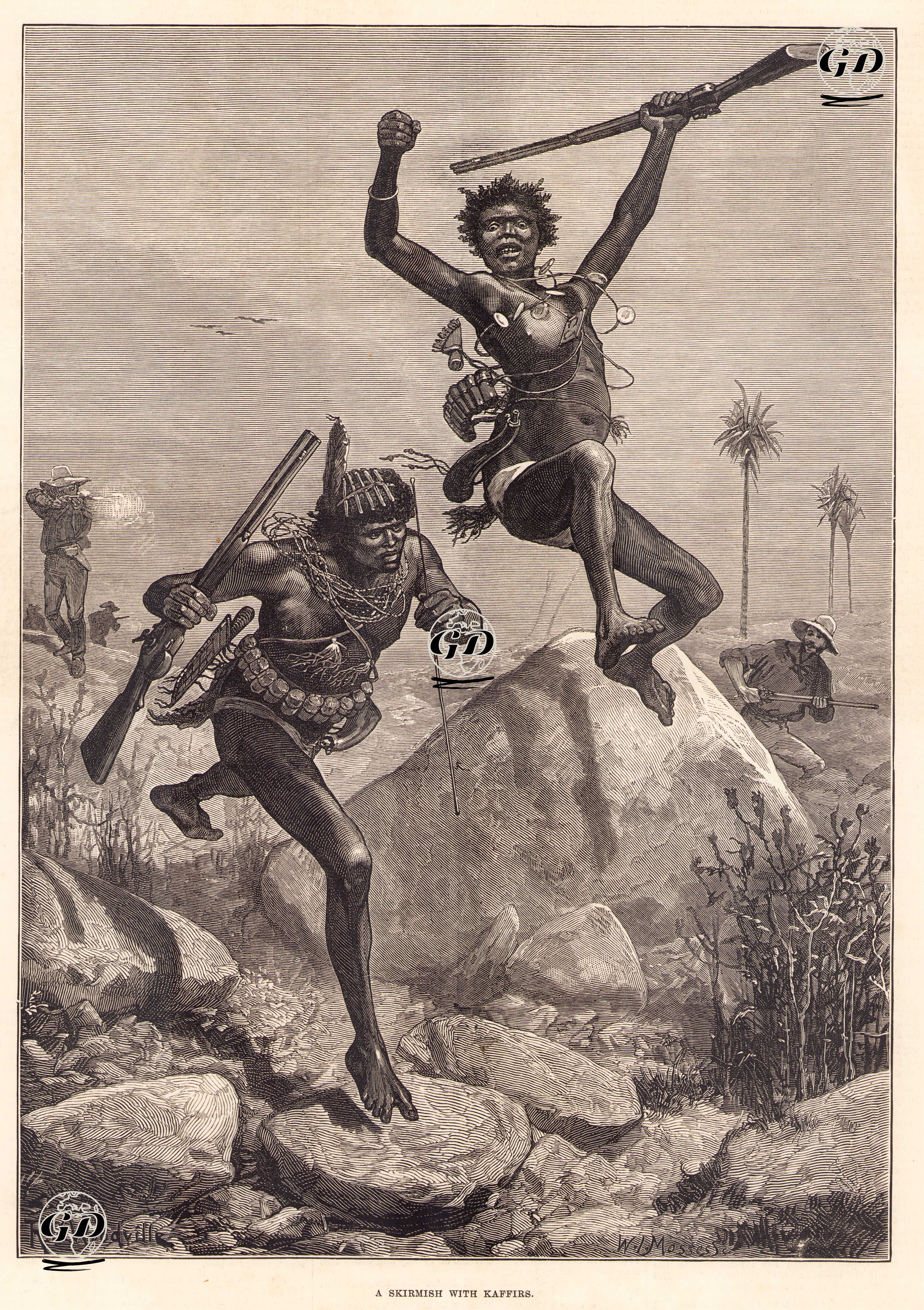 Güney Afrika Bantulu Savaşçılara Saldırı - Richard Caton Woodville (1856-1927) - 1878