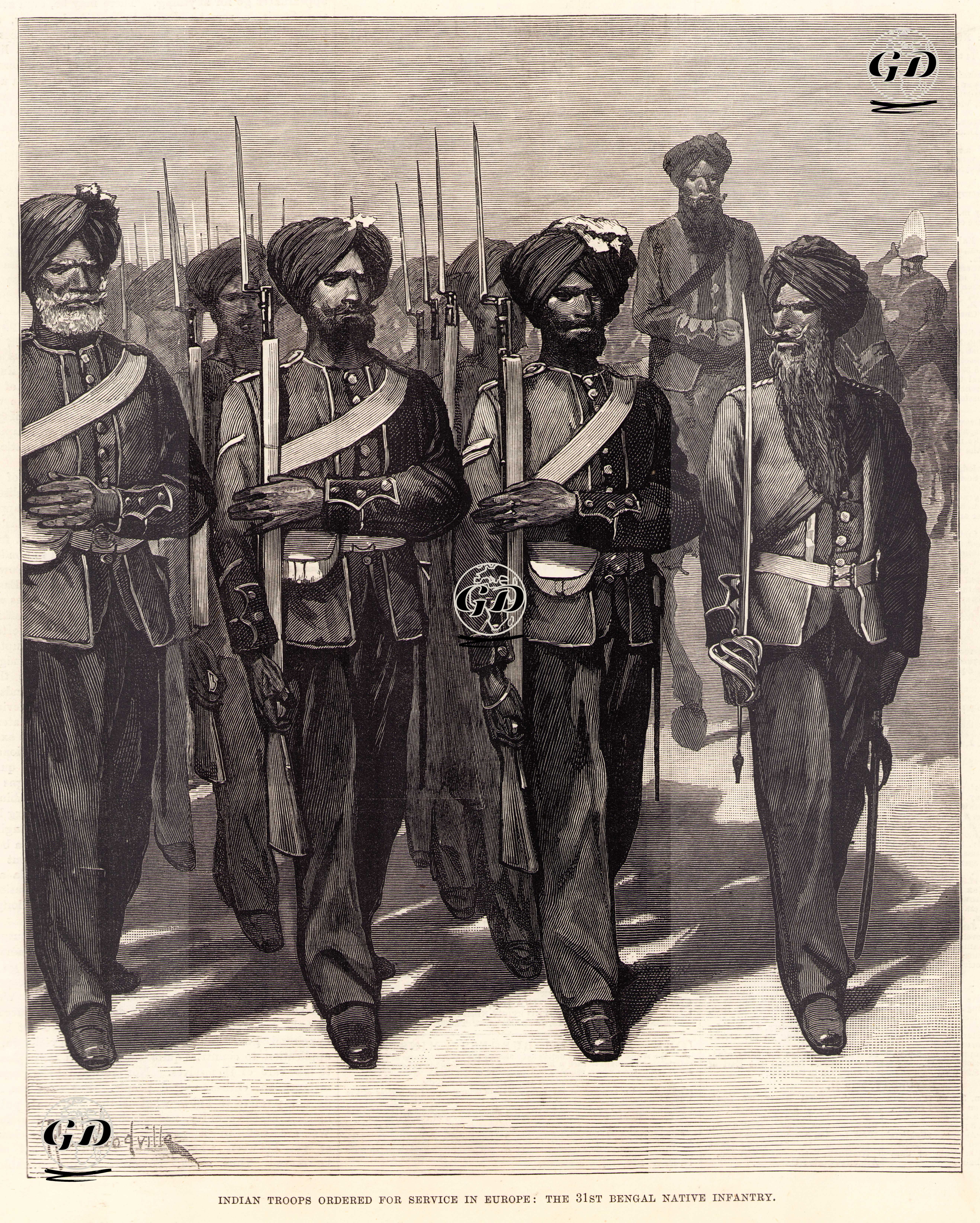 Avrupa'da Bulunan Hindistan Ordusuna Bağlı 31. Bengal Yerli Piyade Alayı - Richard Caton Woodville (1856-1927) - 1878