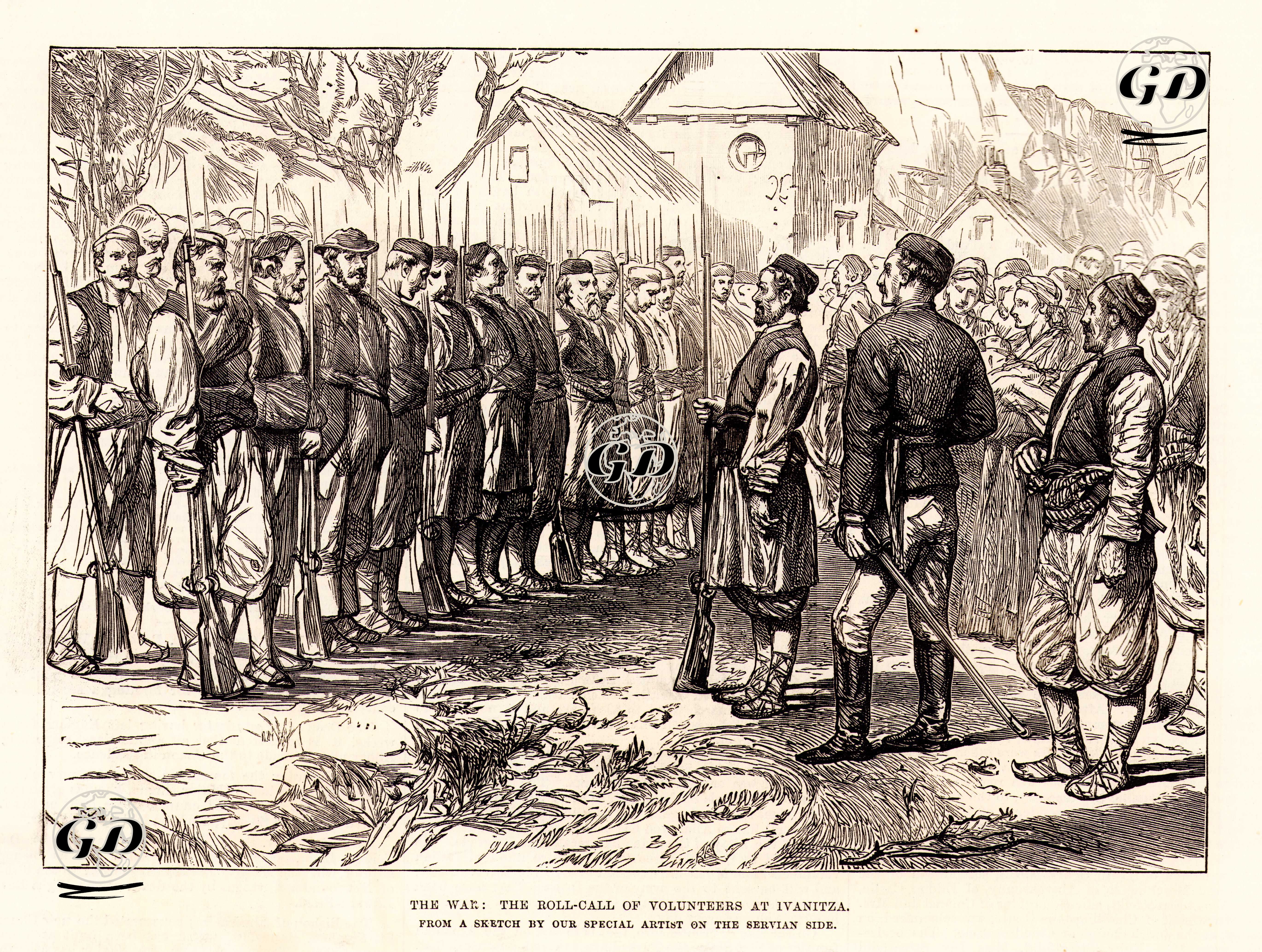 The War, The Roll-Call Of Volunteers At Ivanitza  -  - 1876
