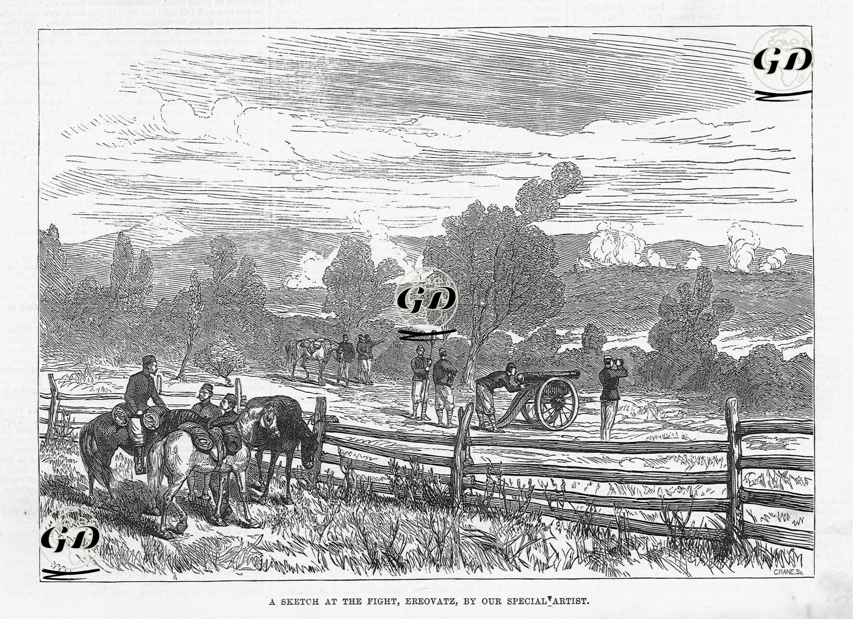 The War İn Servia-A Sketch At The Fight, Ereovatz - Melton Prior - 1876