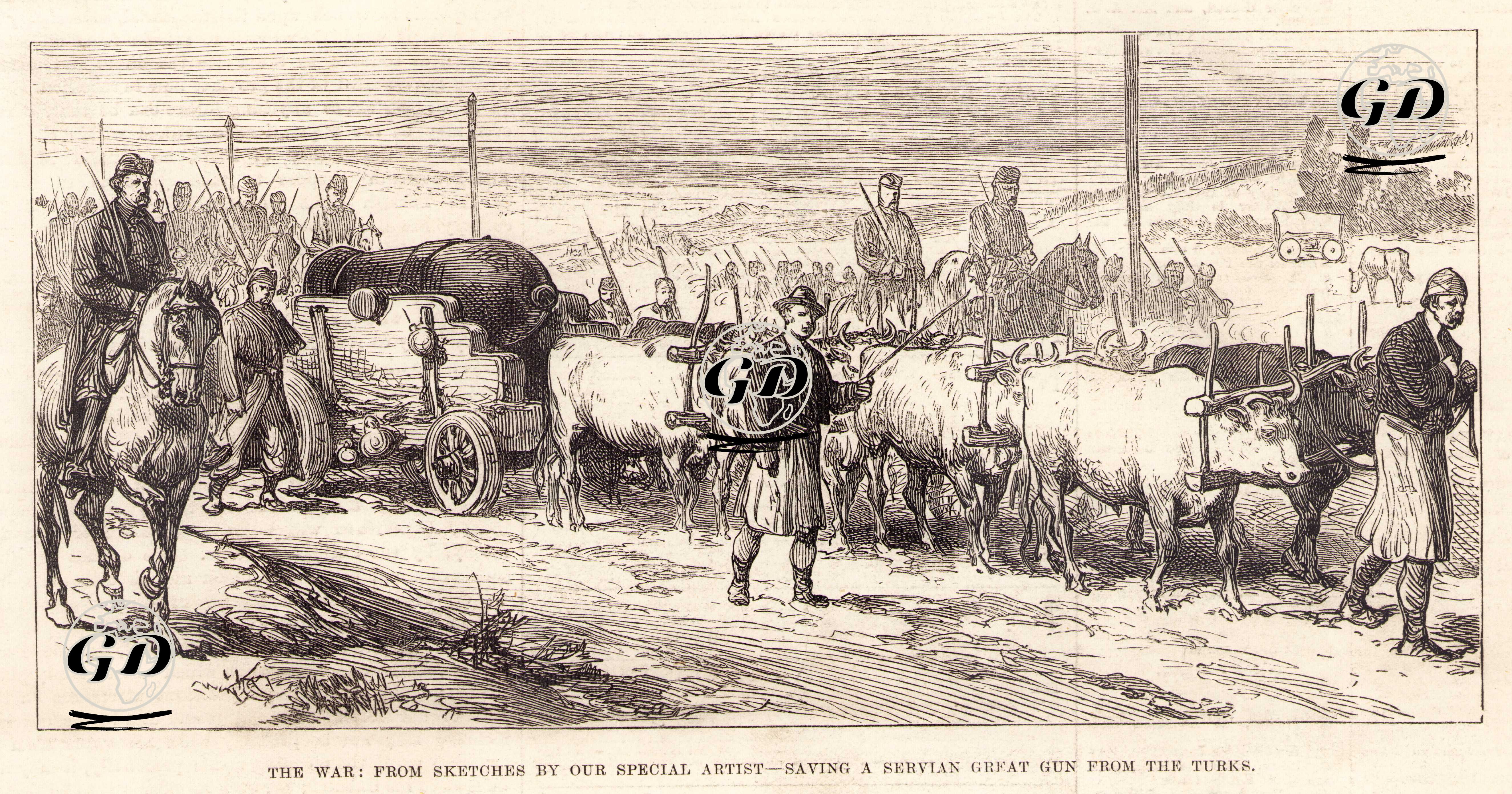 1876-1877 Osmanlı-Sırp Savaşı Sırasında Büyük Bir Sırp Topunun Türk Ordusundan Kaçırılması -  - 1876