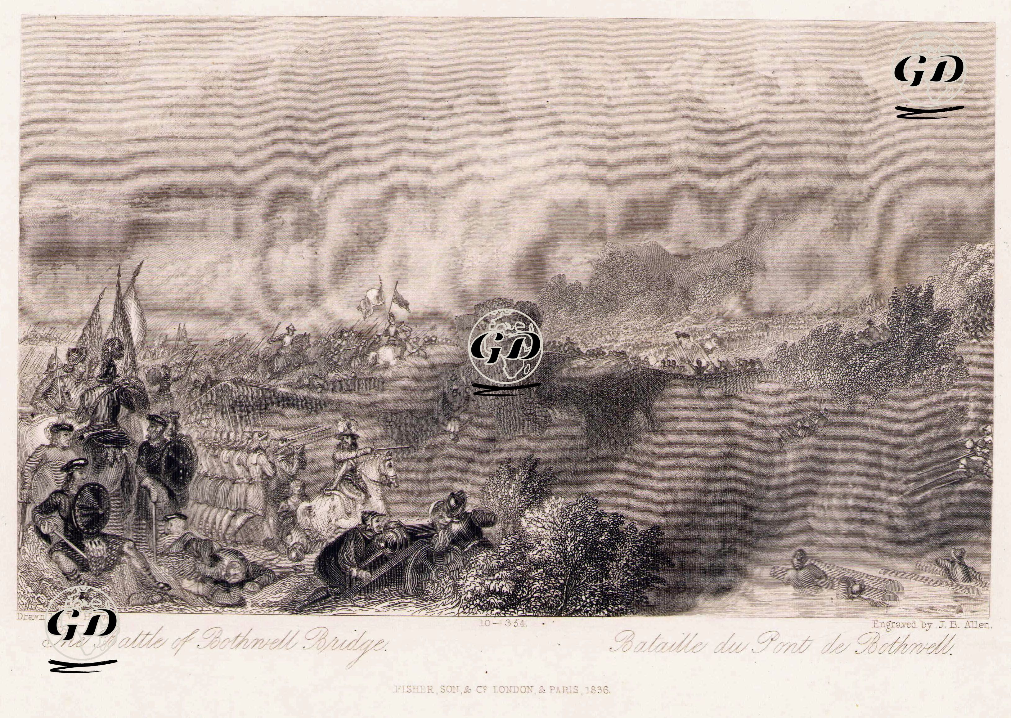 The Battle Of Bothwell Bridge-Bataille Du Pont De Bothwell - William Harvey (1796-1866) - 1836