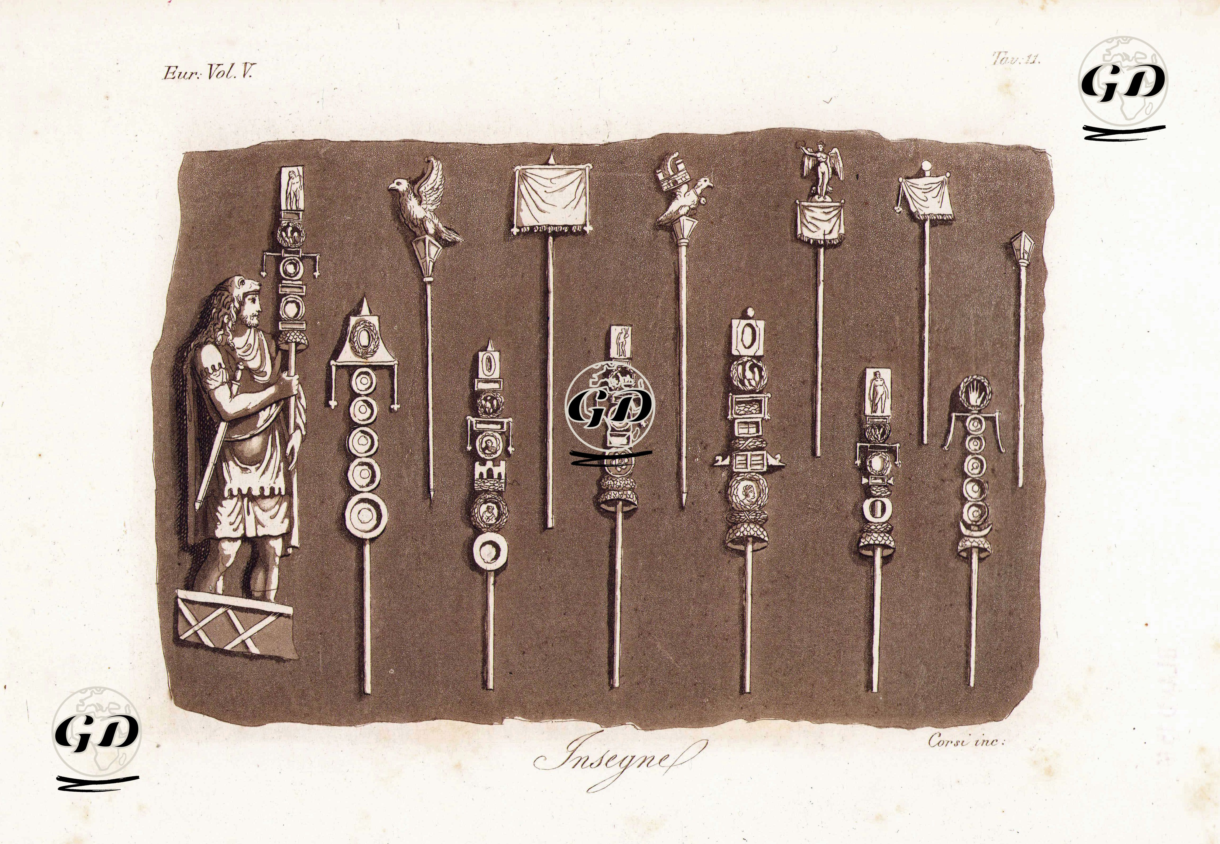 Roma Ordusunun Flama Ve Nişanları, Avrupa. Cilt V. Resim 11. -  - 1820's-1840's
