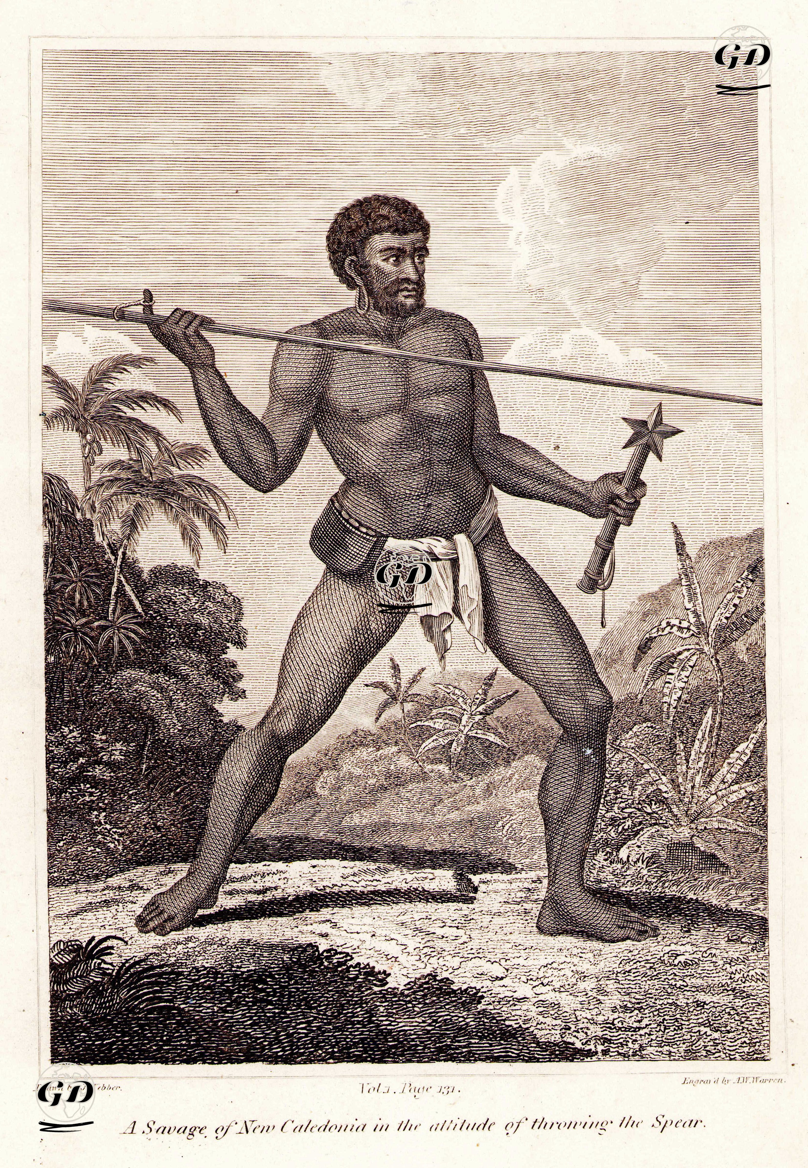 A Savage Of New Caledonia in The Attitude Of Throwing The Spear - John Webber (1752-1793) - 1807-1817
