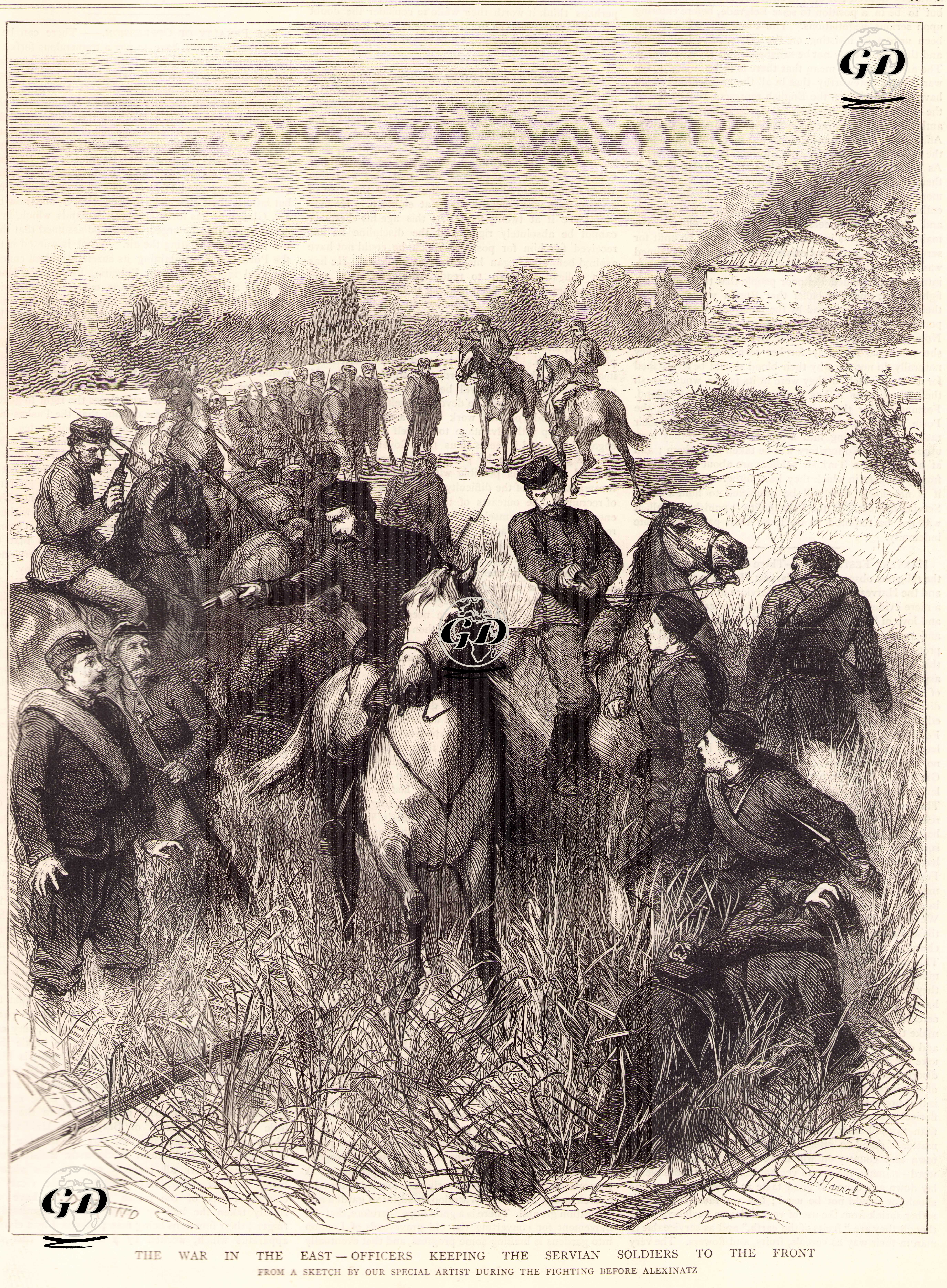 1876-1877 Osmanlı-Sırp Savaşı Sırasında Sırp Subaylarının Askerlerini Savaşmaları İçin Zorlaması -  - 1876