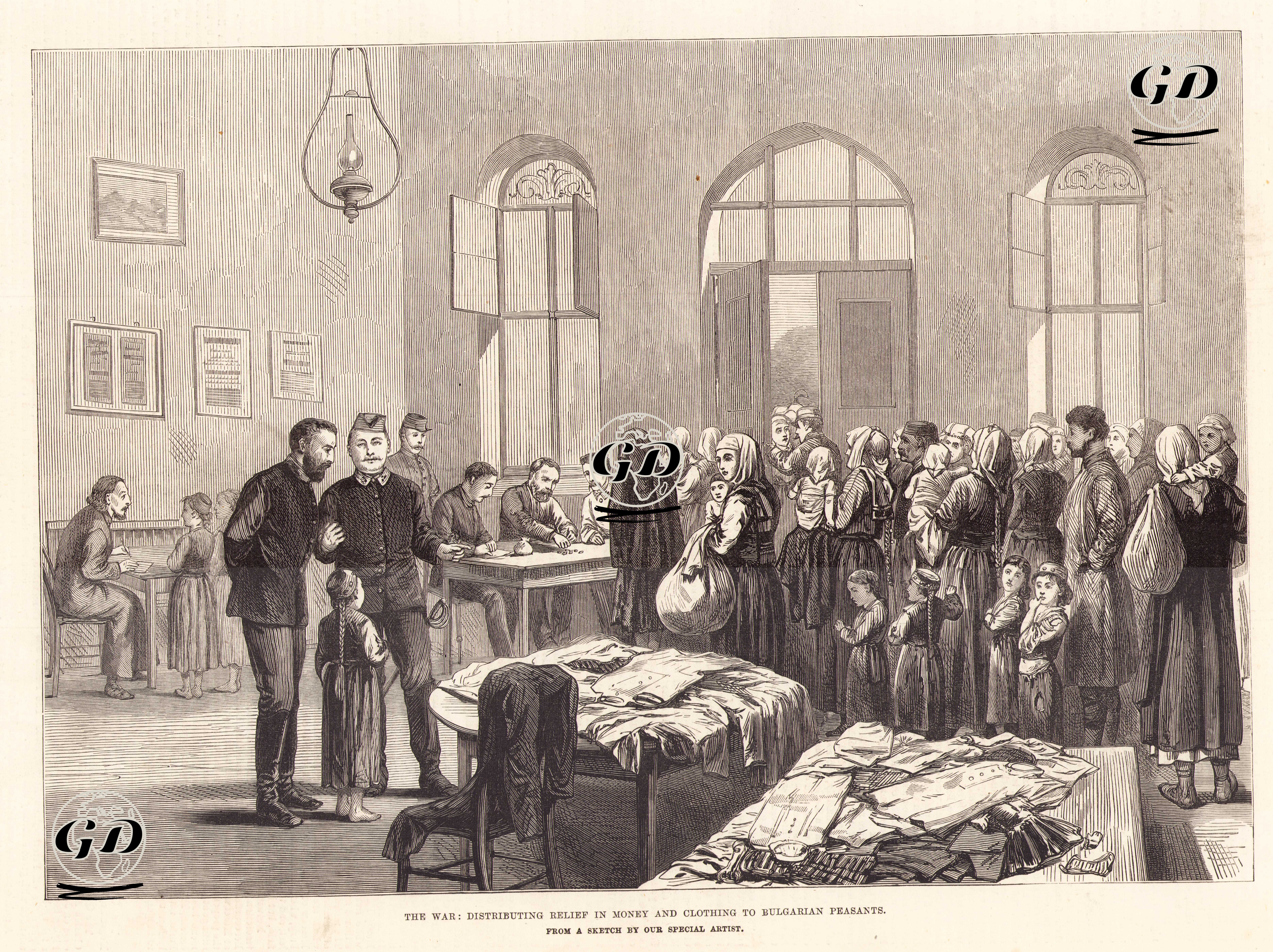 The War, Distributing Relief in Money And Clothing to Bulgarian Peasents -  - 1876
