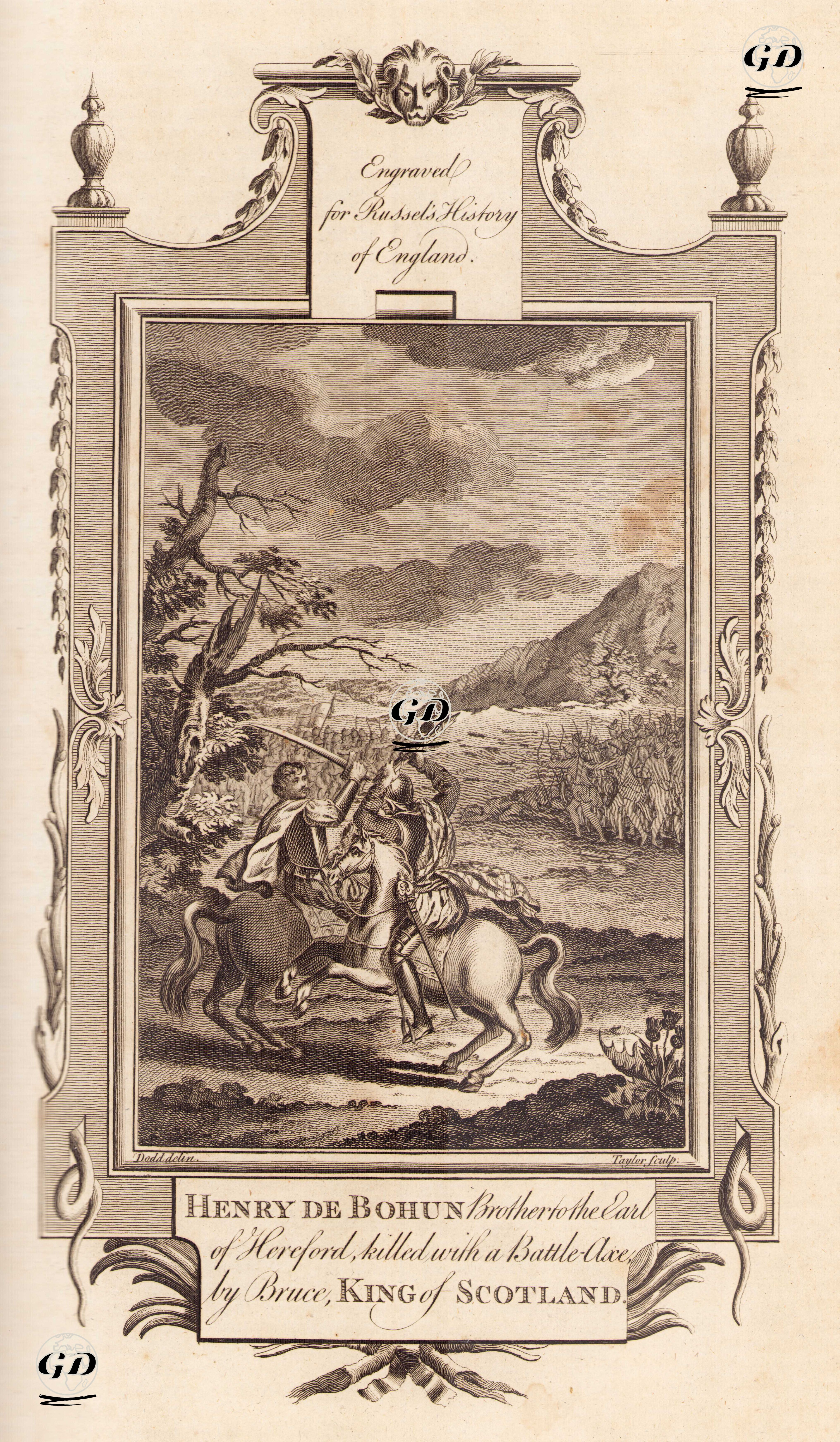 Henry De Bohun Brother To The Earl Of Hereford Killed With a Battle Axe By Bruce King Of Scotland - Daniel Dodd (1761-1780) - 1780