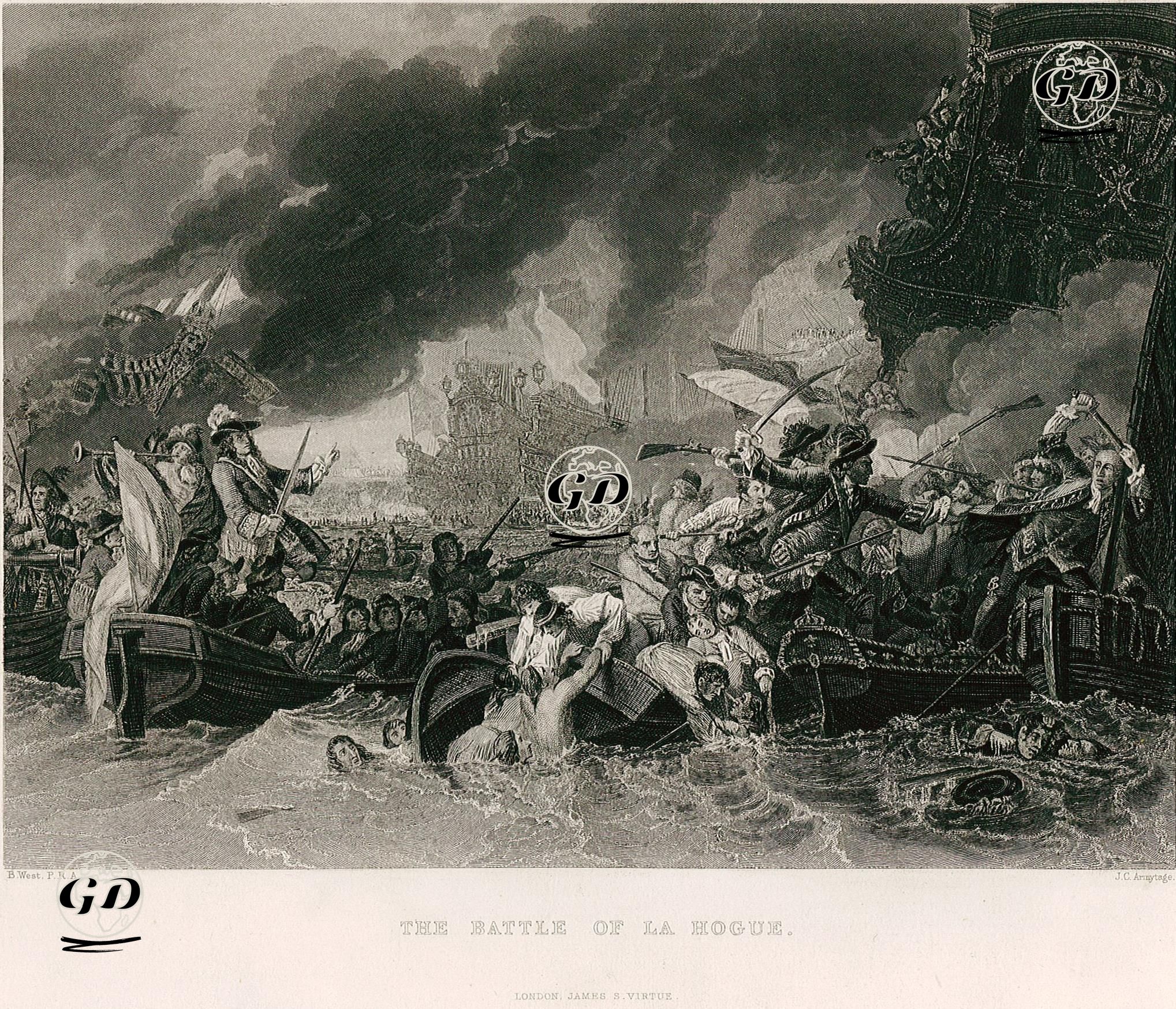 La Hogue Deniz Savaşı ( 23 Mayıs 1692) - Benjamin West (1738-1820) - 1859