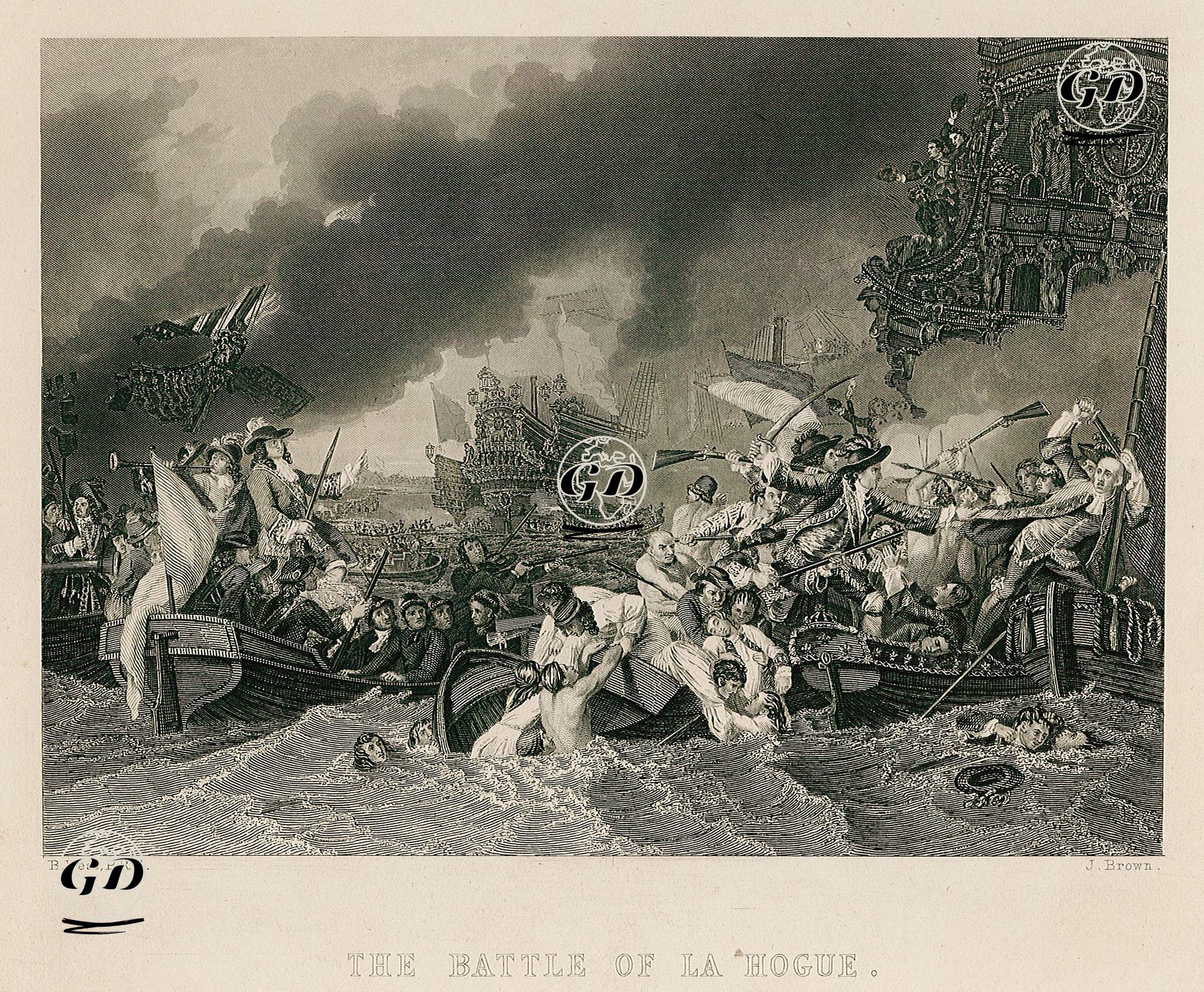 The Battle Of La Hogue - Benjamin West (1738-1820) - 1830-1850's