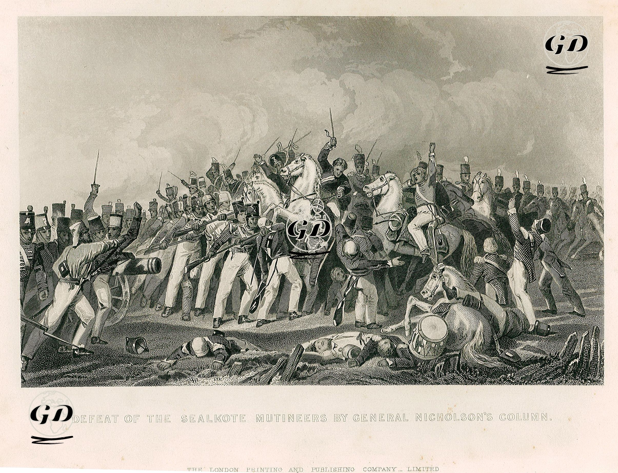 Defeat Of The Sealkote Mutineers By General Nicholson's Column -  - 1858