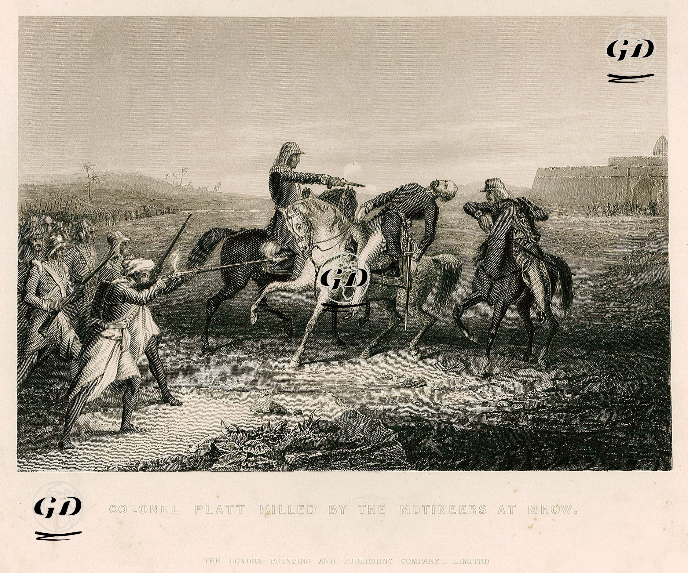 Colonel Platt Killed By The Mutineers At Mhow -  - 1858
