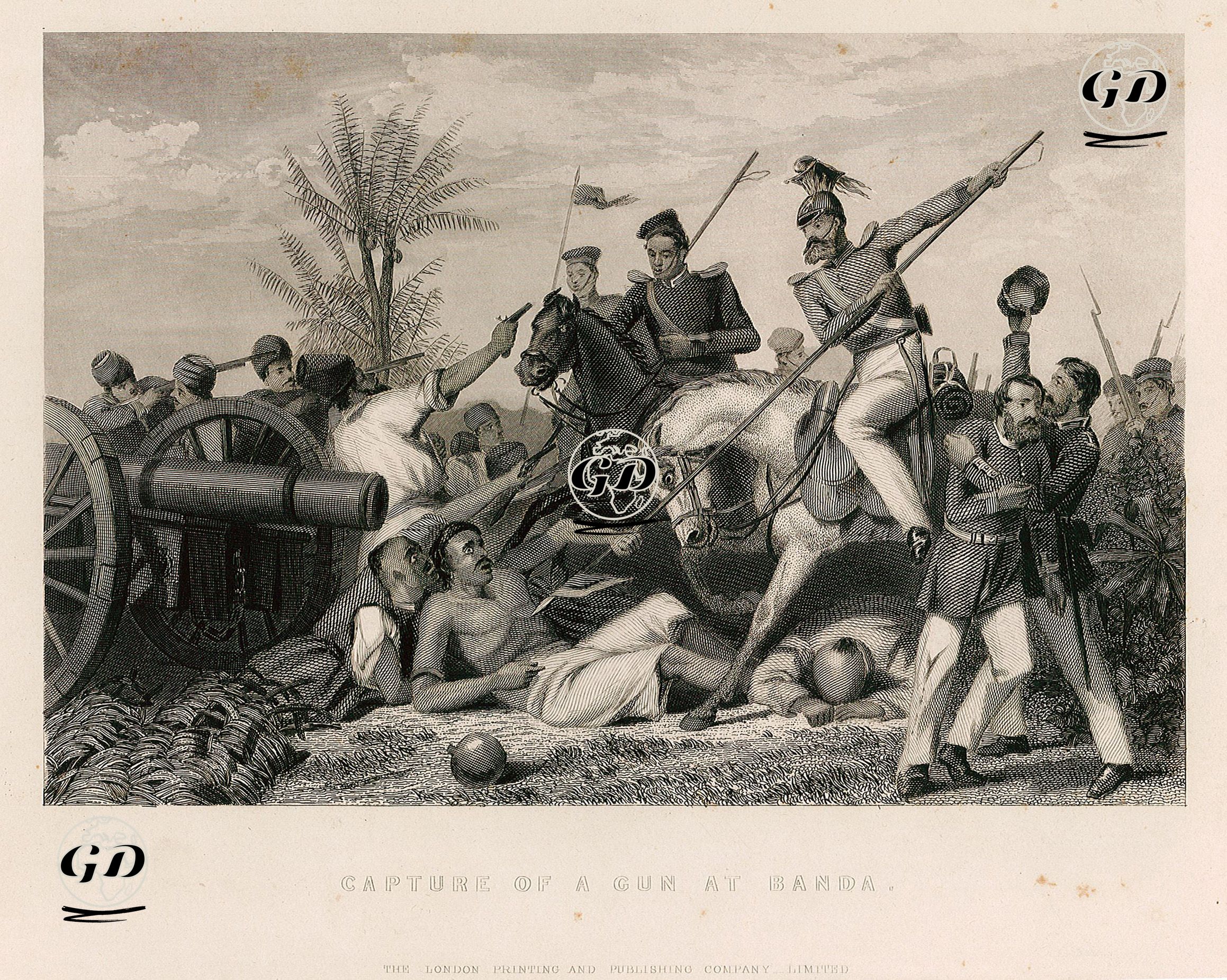 Britanya Doğu Hindistan Şirketi Ordusuna Bağlı İsyancı Sepoy Askerlerinin Banda'da Yenilmesi -  - 1858