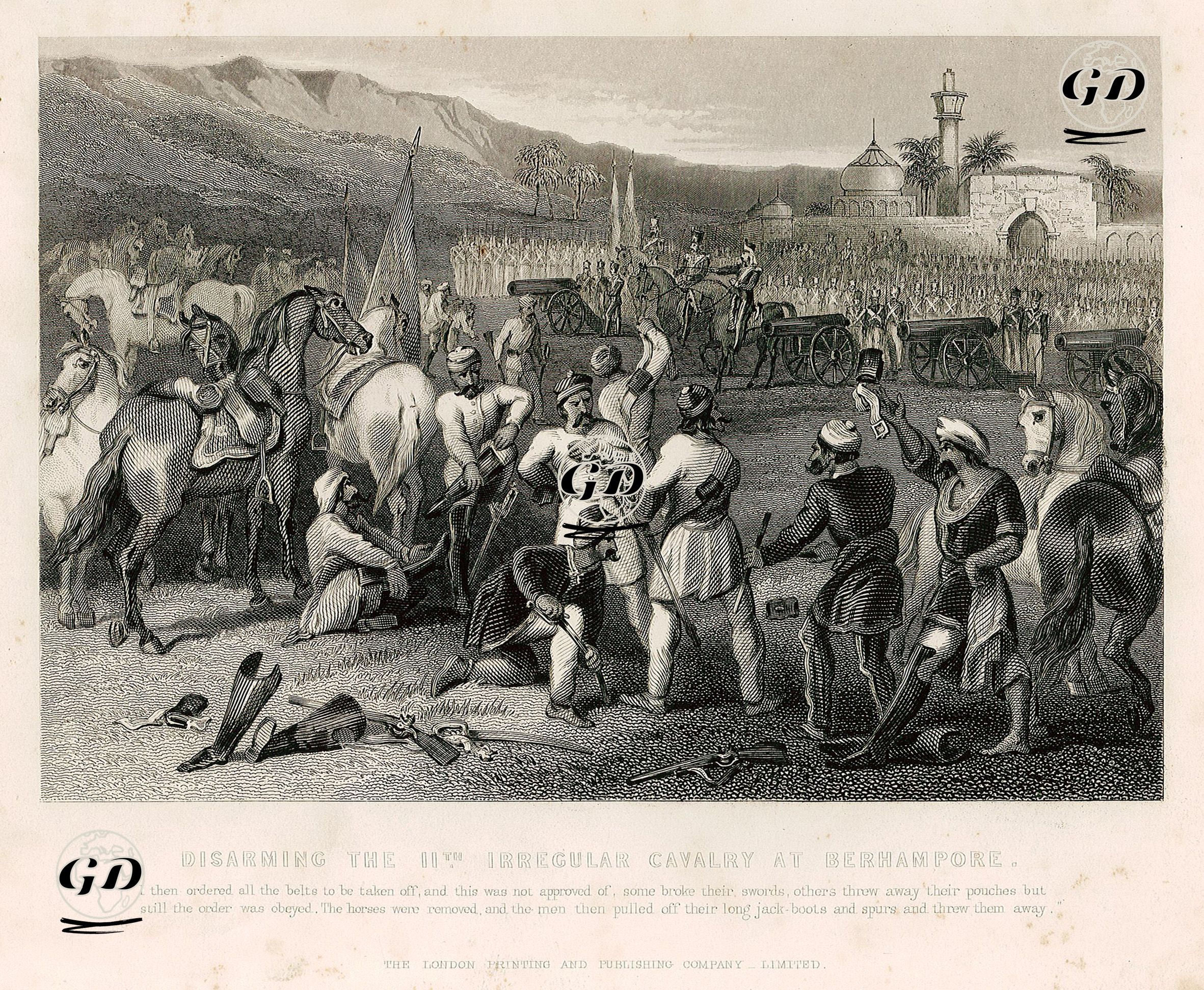 Hint İsyanına Katılmaması İçin Berhampore'de Bengal Süvari Alayının Silahsızlandırılması  -  - 1858